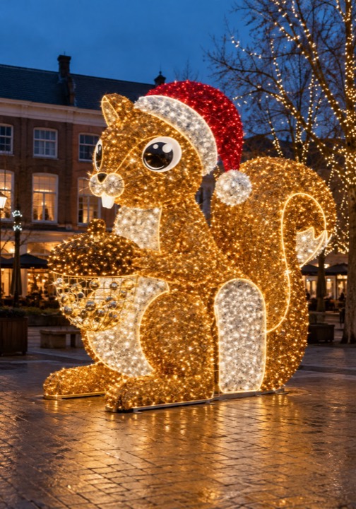 Eekhoorn met kerstmuts