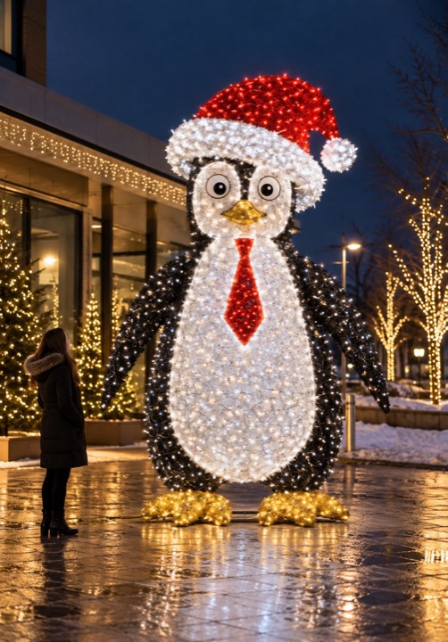 Pinguïn met kerstmuts