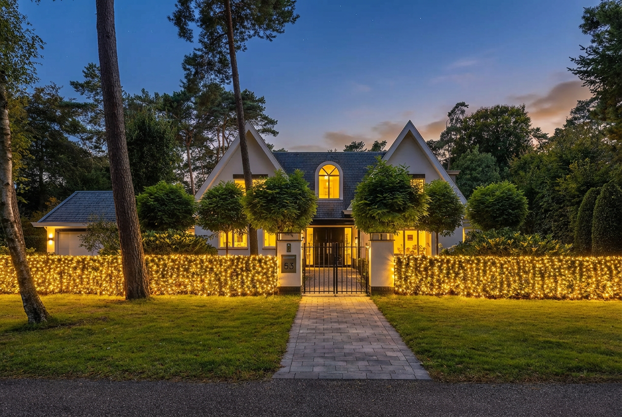 Luxe Residentieel Woning - Buitenverlichting - Verlichting in heg - Huis versieren