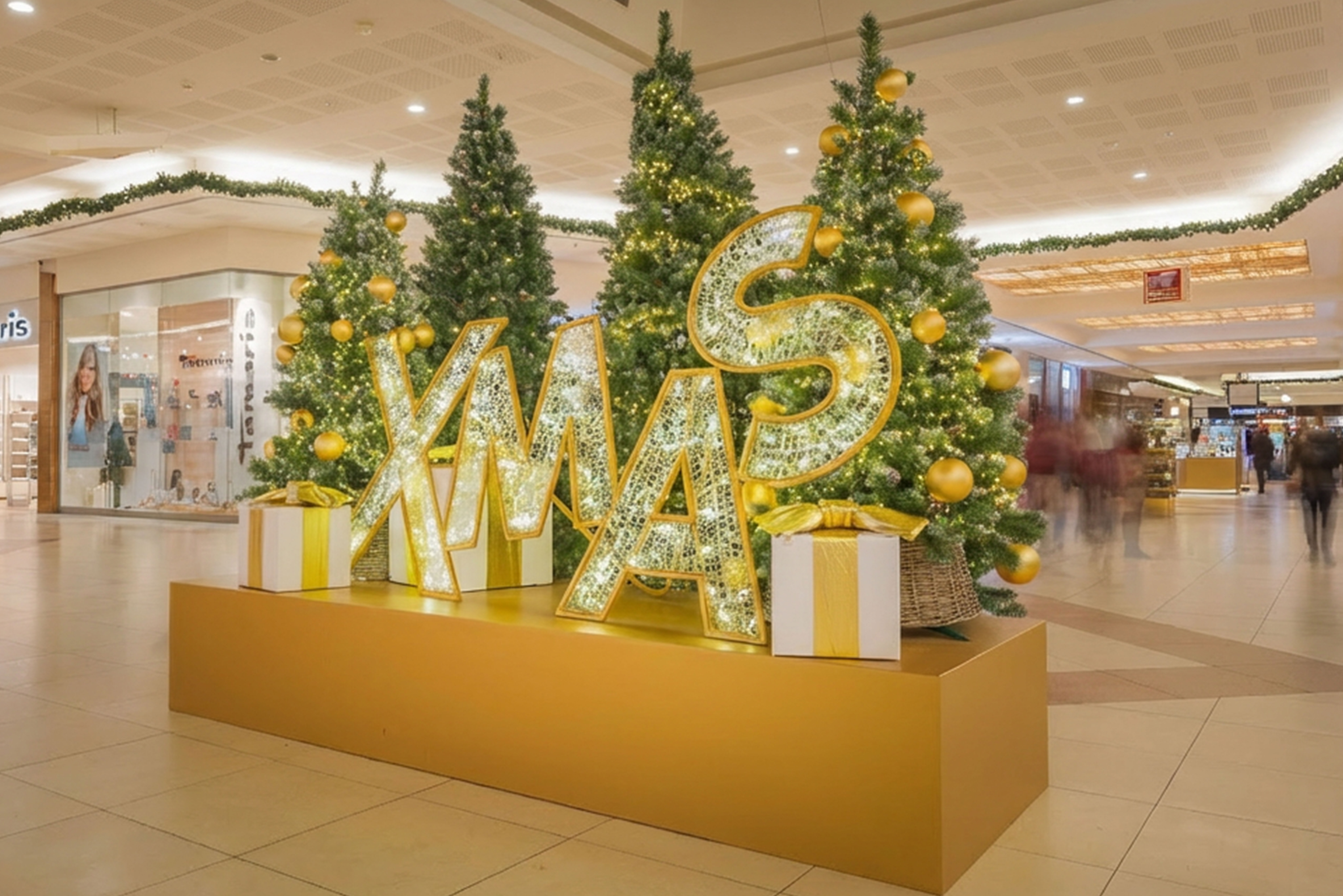 Winkelcentrum XMAS letters, De kerstdecorateurs
